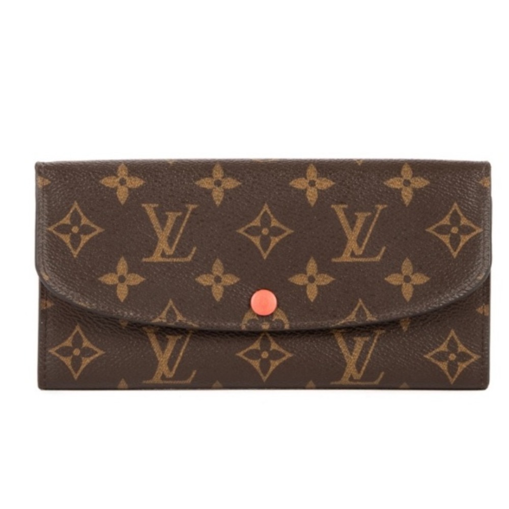 Fashion Leather Mono Emelie Classic Brown Rose Pink Long Wallet Box & Dust Bag